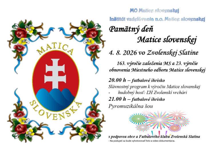 Pamätný deň Matice slovenskej 4.8.2026